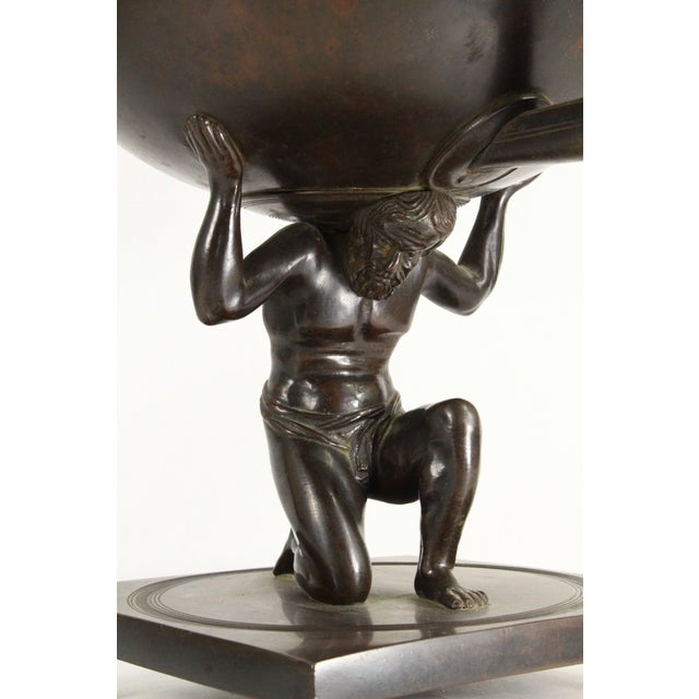 1800-1820's Hot Water Tea Urn Samovar With Atlas Figure Support Patinated Bronze For Sale - Image 12 of 17