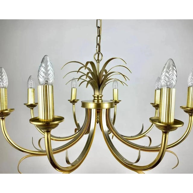 Gilt Brass Chandelier from S.A. Boulanger in the style of Maison Bagues, 1970s For Sale - Image 4 of 11