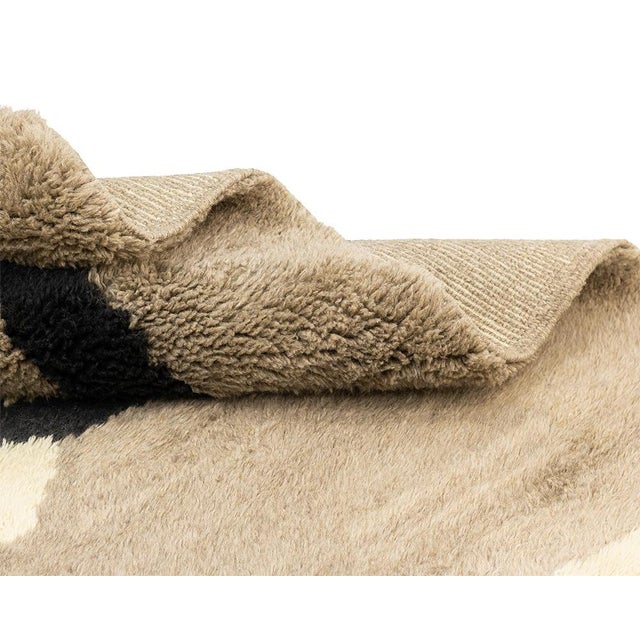 Abstract Modernist Abstract Hand-Knotted Wool Rug | 12'3" X 10'4" | One of a Kind For Sale - Image 3 of 9