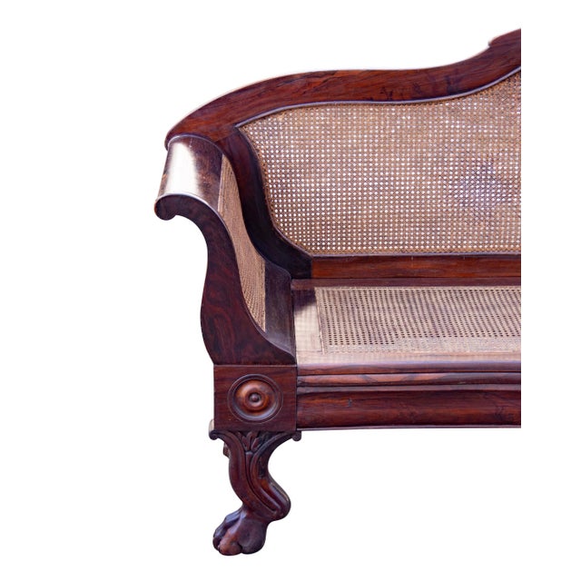 Anglo Indian Rosewood And Caned Settee For Sale - Image 10 of 12