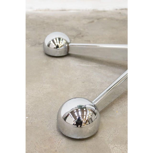 Allegri Parma coffee table, Italian design from the 1970s with space-age elements. The frame is made entirely of chromed...