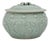 VTG Chinese Longquan Style Celadon Lidded Jar Relief Floral Round Form 8" For Sale