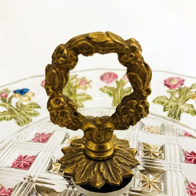 Gold Gilded Bronze and Cut and Colored Crystal Stands, Austria, Late 19th Century, Set of 2 For Sale - Image 8 of 12