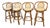 Set of 4 Vintage Boho Coastal Rattan Swivel Bar Stools For Sale