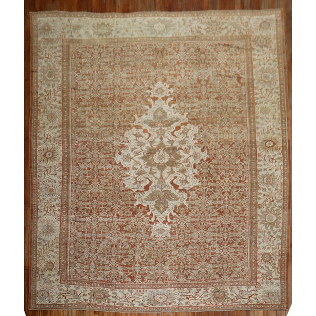 Antique Oversize Square Persian Mahal Sultanabad Rug - 11'2" x 12'4" For Sale - Image 4 of 11