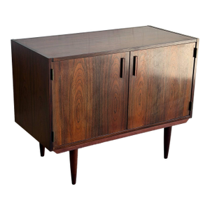Rosewood Cabinet Storage Unit With Hinged Doors Denmark Mid-Century Modern 1960s