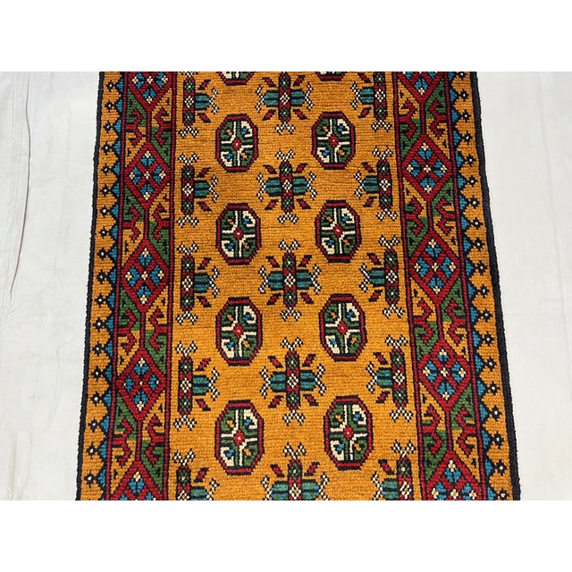Terracotta Turkmen-Style Geometric Gul Runner Rug, 2'7" X 9'3" For Sale - Image 6 of 13