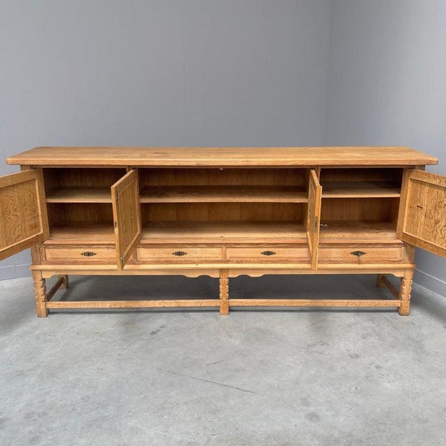 Wood Oak Sideboard by Henning Kjaernulf, 1960s For Sale - Image 7 of 16