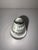 Clear glass paperweight in the shape of a cone with trapped air bubbles, height 12 cm, circumference 7 cm