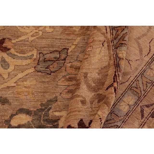 Tan Oriental Ziegler Gray Tan Hand-Knotted Wool Rug - 10'1'' X 14'4'' For Sale - Image 8 of 8