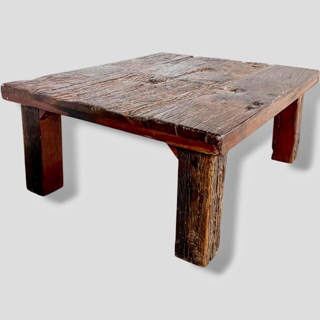 Brown Mid-Century Modern Brutalist Driftwood Chunky Coffee Table For Sale - Image 8 of 10