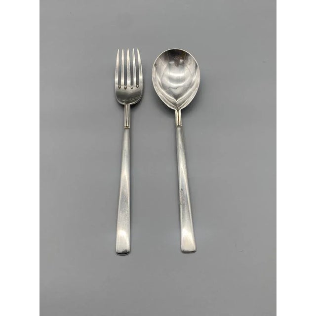 * Silver cutlery * 2 parts * Fork and spoon * 925 Steirling silver * by Carlo Scarpa * For Cleto Munari * Design 1977 *...