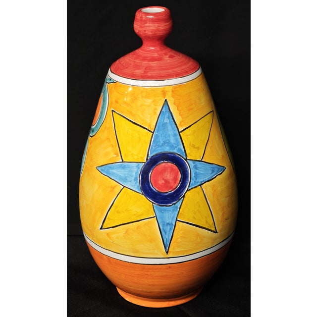 Modernist Abstract Ceramic Bottle Vase from Vietri For Sale - Image 6 of 10