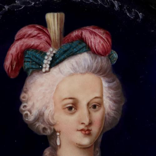 Portrait of a Noblewoman, Limoges Enamels, Framed For Sale - Image 4 of 9