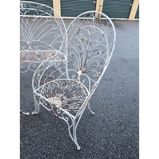 1920s Vintage Salterini Wrought Iron Outdoor Patio Furniture, 3 Pieces For Sale - Image 5 of 11