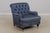 1990s Pair Lillian August Blue Upholstered Club Chairs For Sale - Image 5 of 16