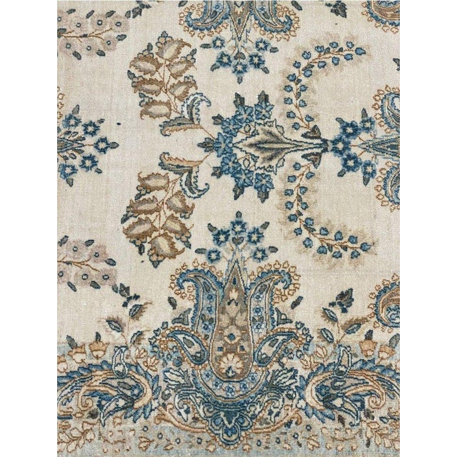 Blue 1940s Vintage Old Persian Kerman Area Rug 4x7 For Sale - Image 8 of 12