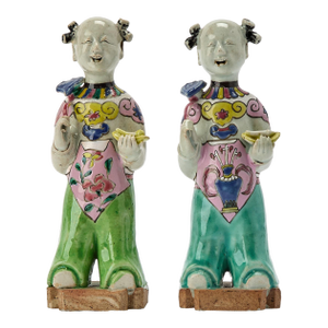 18th-Century Chinese Export Porcelain Laughing Boy Figures