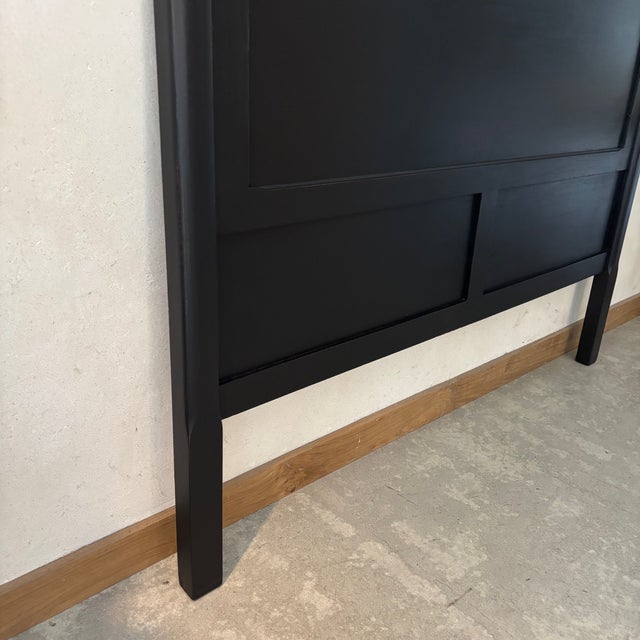 Vintage Black Wooden Headboard For Sale - Image 5 of 6