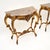 Wood Vintage French Console Tables in Gilt Wood with Marble Tops, 1950, Set of 2 For Sale - Image 7 of 13