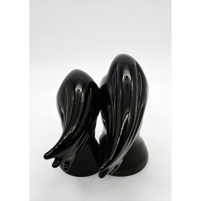 Black Murano Heads Sculpture in Black Glass by Sergio Rossi, 1970s For Sale - Image 8 of 14