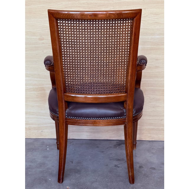 Spanish Early 20th Century Wooden Fauteuil Armchair with Leather seat For Sale - Image 18 of 18