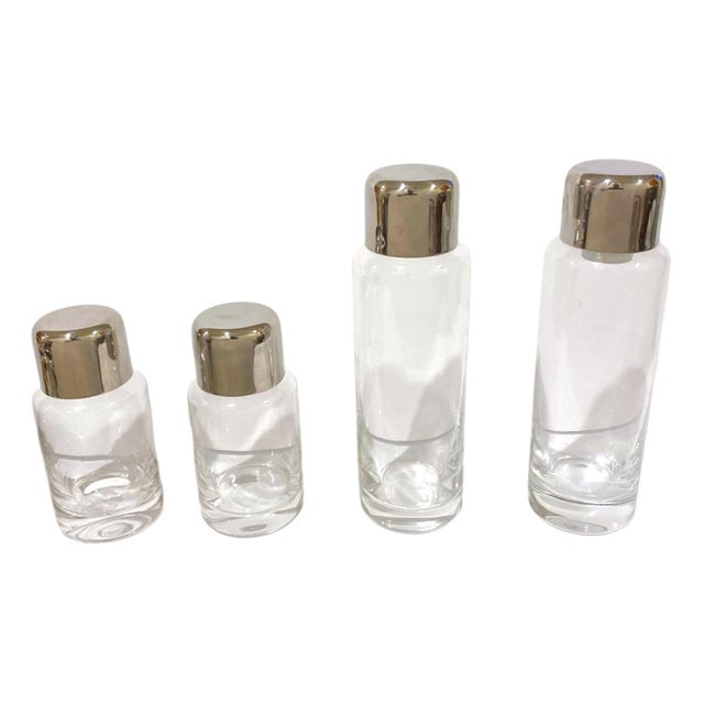 Sambonet Linea Q Cruet Set Glass Stainless Steel Salt Pepper Oil Vinegar - 5 pcs For Sale - Image 10 of 16