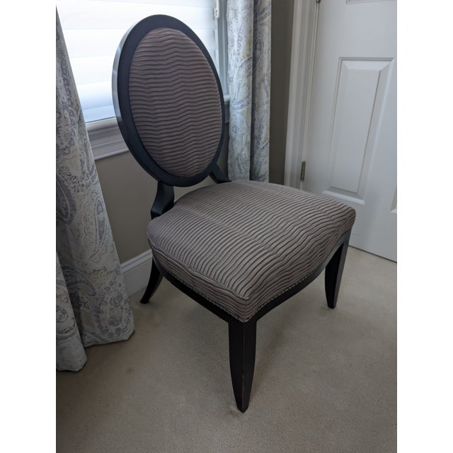 Black 1990s Barbara Barry Oval X-Back Chair by Baker Furniture For Sale - Image 8 of 12