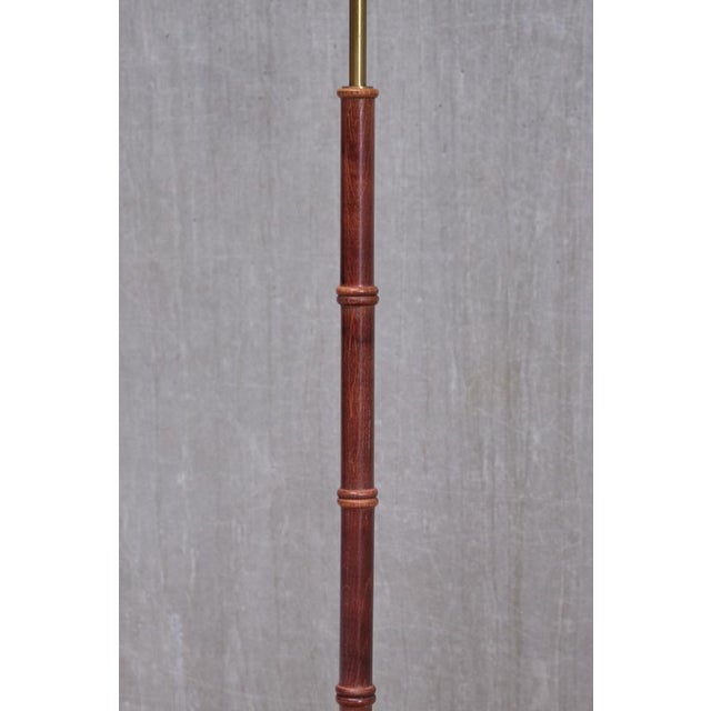 Floor Lamp in Oak and Brass from Falkenbergs Belysning, Sweden, 1960s For Sale - Image 12 of 14