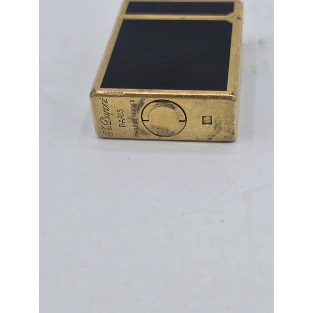 Vintage Line 1 Lighter in Black Chinese Lacquer and Gold Plated from S.T. Dupont, 1970s For Sale - Image 9 of 10