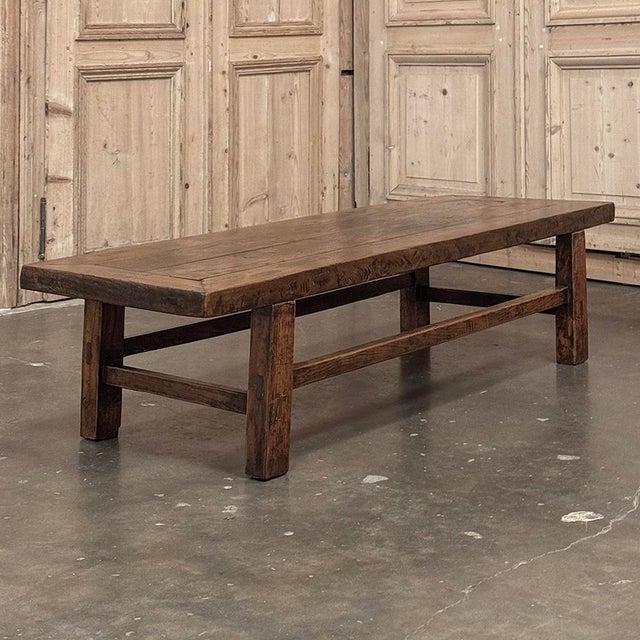 18th Century Country French Rustic Oak Coffee Table For Sale - Image 10 of 18