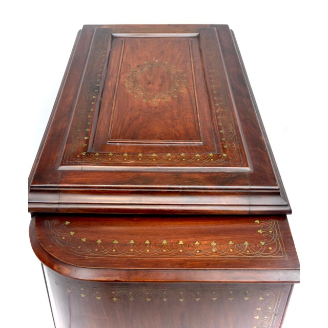 Mid 20th Century Anglo Indian Dry Bar Cabinet Rosewood & Brass For Sale - Image 9 of 13