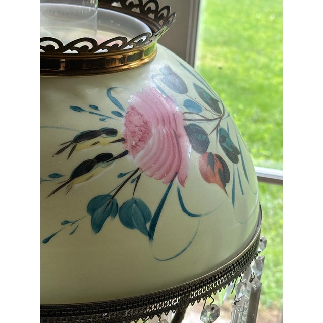 Vintage Large Bradley & Hubbard Kerosene Lamp Electrified For Sale - Image 11 of 12
