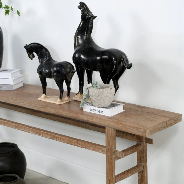 Vintage Elmwood Console Table – Weathered Natural Finish, 100″ For Sale In Los Angeles - Image 6 of 7