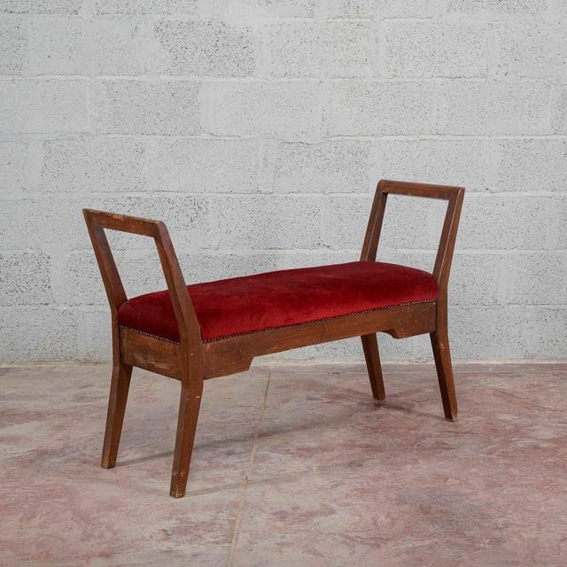 This refined vintage bench is a charming example of period furniture with classic charm. Featuring a solid wooden frame...