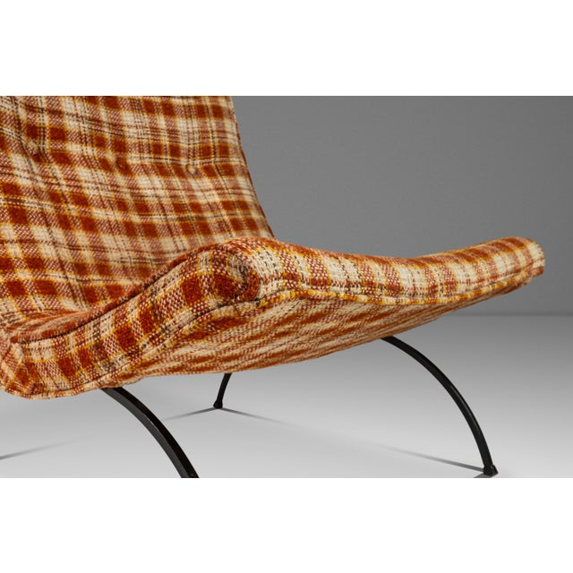 Textile Mid-Century Modern Early Scoop Chair in Original Woolen Plaid Fabric Attributed to Milo Baughman for Thayer Coggin, Usa, Circa 1950s For Sale - Image 7 of 12