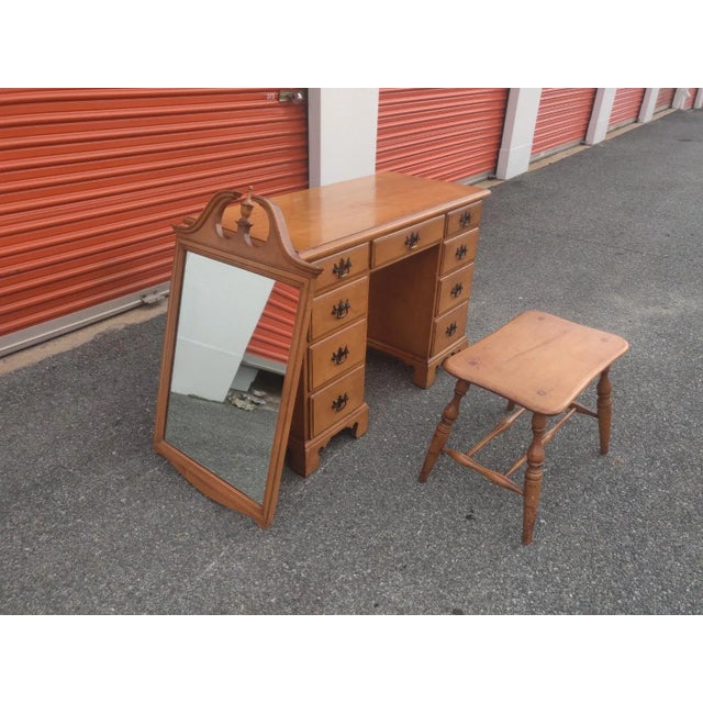 Early 20th Century Solid Maple Colonial Vantiy Dresser – Chippendale Style For Sale - Image 12 of 12