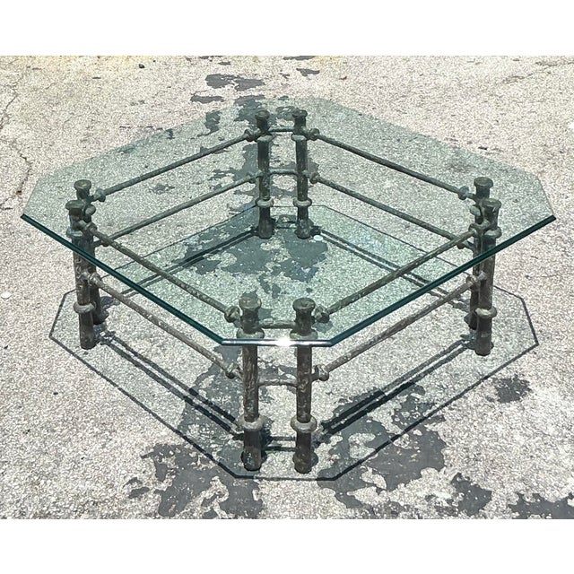 Diego Giacometti Vintage Boho Patinated Bronze Coffee Table After Giacometti For Sale - Image 4 of 9