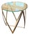 John Vesey Steel & Glass Top Spool Drinks or Side Table For Sale