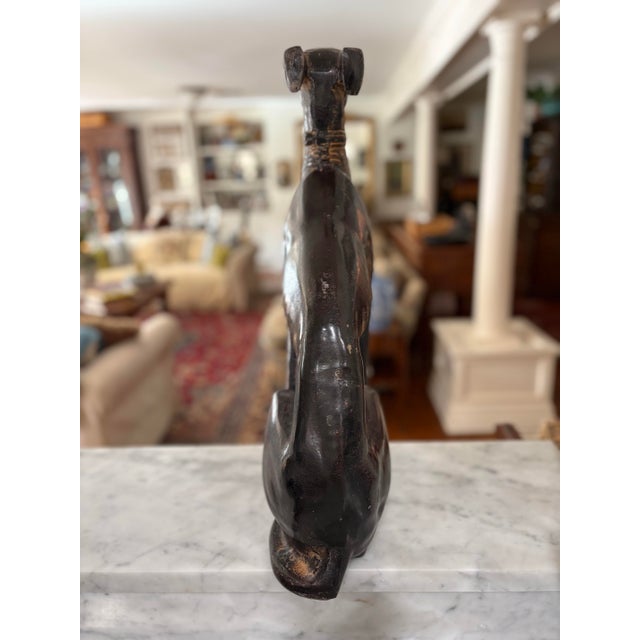 Large Metal Greyhound / Whippet Statue, Dog Sculpture or Heavy Doorstop for Dog Lovers, Ralph Lauren Style, Club Room or Traditional Decor For Sale In New Orleans - Image 6 of 10