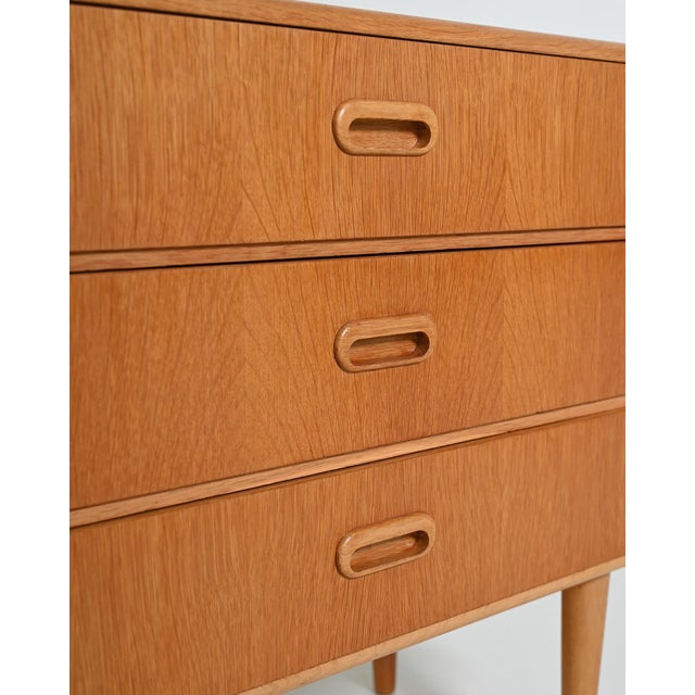 Scandinavian Bedside Table with Three Drawers, 1950s For Sale - Image 6 of 9