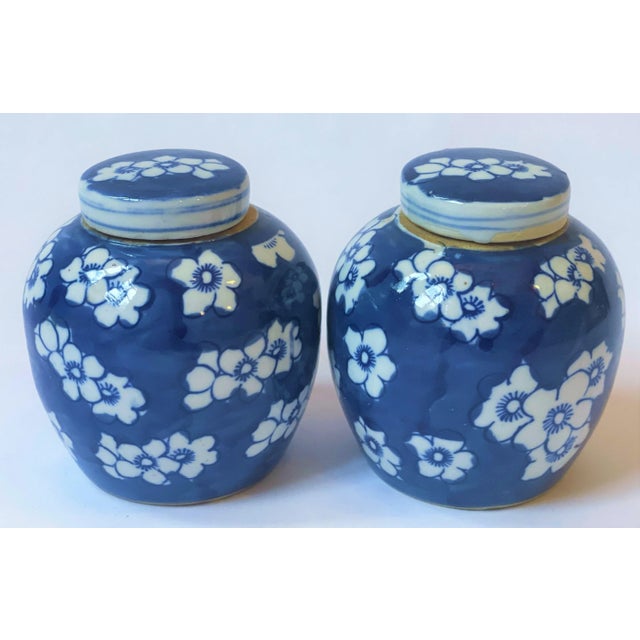 Contemporary Chinoiserie Ginger Jars With Cherry Blossoms - a Pair For Sale - Image 9 of 9