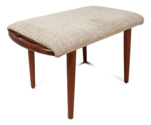 Danish Mid-Century Modern Foot Stool / Ottoman in Solid Teak Styled After Hans Wegner in Teak, C. 1980s