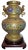 Large Oriental Champleve Cloisonne Urn on Stand For Sale