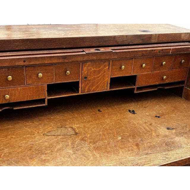 Edwardian Oak Roll Top Desk For Sale - Image 5 of 15