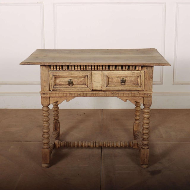 English Bleached Oak Lamp Table For Sale - Image 12 of 12