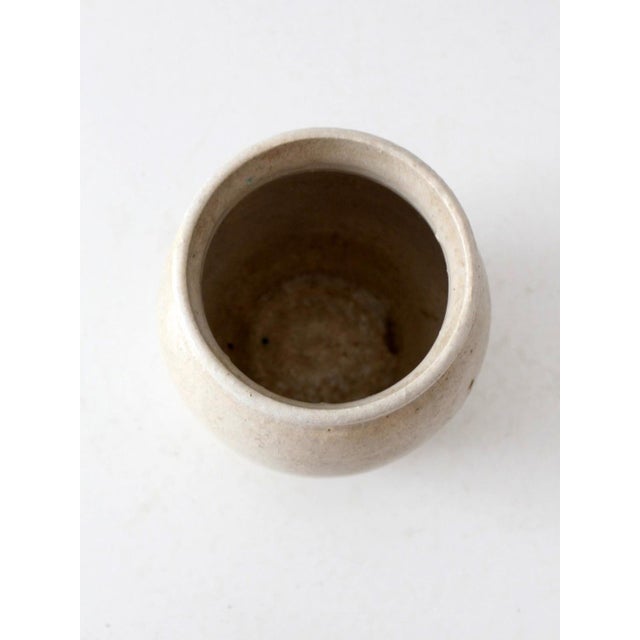 Cream Vintage Signed Studio Pottery Vase For Sale - Image 8 of 12