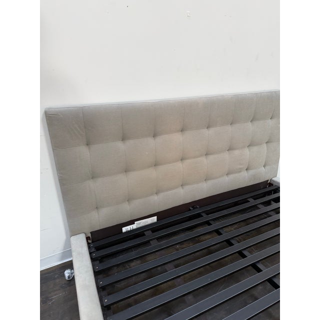 King Size Restoration Hardware Modena Tufted Platform Bed Frame For Sale - Image 9 of 12