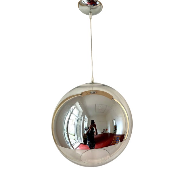 Space Age Pendant Lamp in Half-Mirrored Acrylic, 1970s For Sale