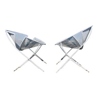 1950s Orange Slice Patio Chairs Maurizio Tempestini for Salterini - a Pair, Attributed For Sale